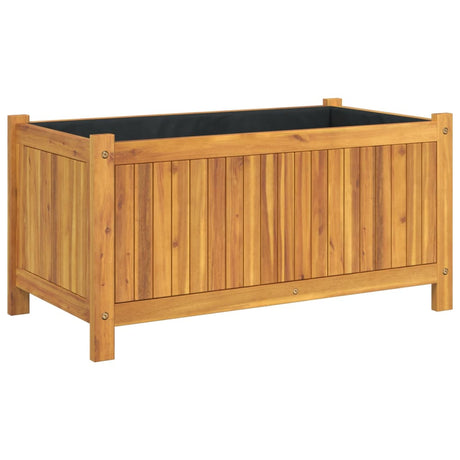 Plantenbak met voering 80x42x40 cm massief acaciahout - AllerleiShop