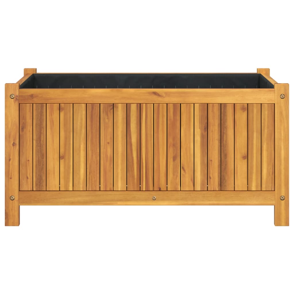 Plantenbak met voering 80x42x40 cm massief acaciahout - AllerleiShop