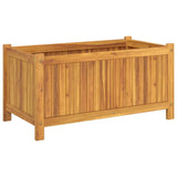 Plantenbak met voering 80x42x40 cm massief acaciahout - AllerleiShop