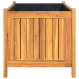 Plantenbak met voering 80x42x40 cm massief acaciahout - AllerleiShop