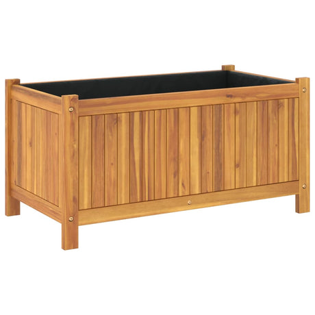 Plantenbak met voering 80x42x40 cm massief acaciahout - AllerleiShop