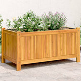 Plantenbak met voering 80x42x40 cm massief acaciahout - AllerleiShop