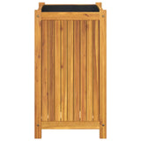 Plantenbak met voering 42x42x75 cm massief acaciahout - AllerleiShop