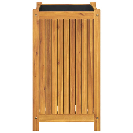 Plantenbak met voering 42x42x75 cm massief acaciahout - AllerleiShop