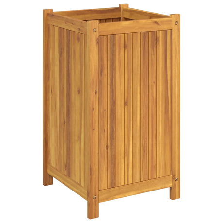 Plantenbak met voering 42x42x75 cm massief acaciahout - AllerleiShop