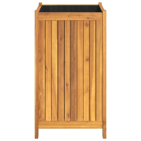 Plantenbak met voering 42x42x75 cm massief acaciahout - AllerleiShop