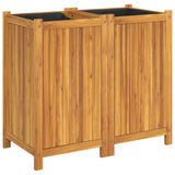 Plantenbak met voering 84x42x75 cm massief acaciahout - AllerleiShop