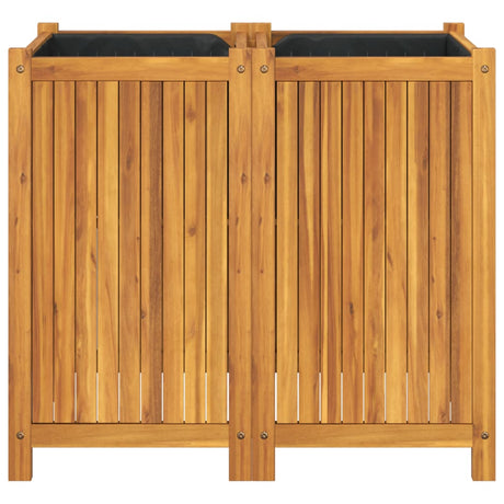 Plantenbak met voering 84x42x75 cm massief acaciahout - AllerleiShop