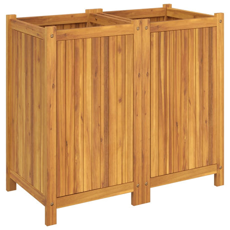 Plantenbak met voering 84x42x75 cm massief acaciahout - AllerleiShop