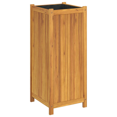 Plantenbak met voering 42x42x100 cm massief acaciahout - AllerleiShop