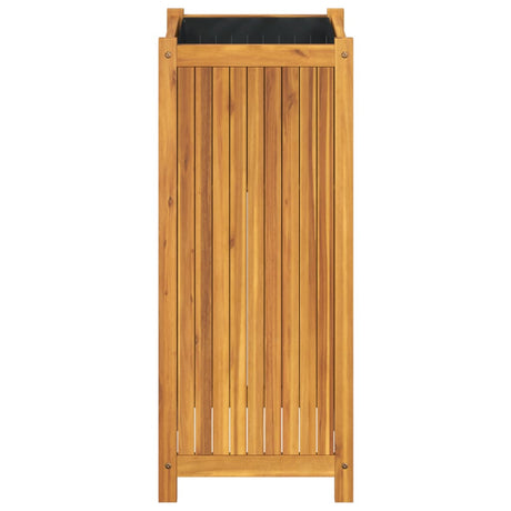 Plantenbak met voering 42x42x100 cm massief acaciahout - AllerleiShop