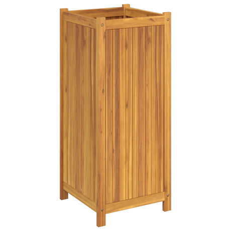 Plantenbak met voering 42x42x100 cm massief acaciahout - AllerleiShop