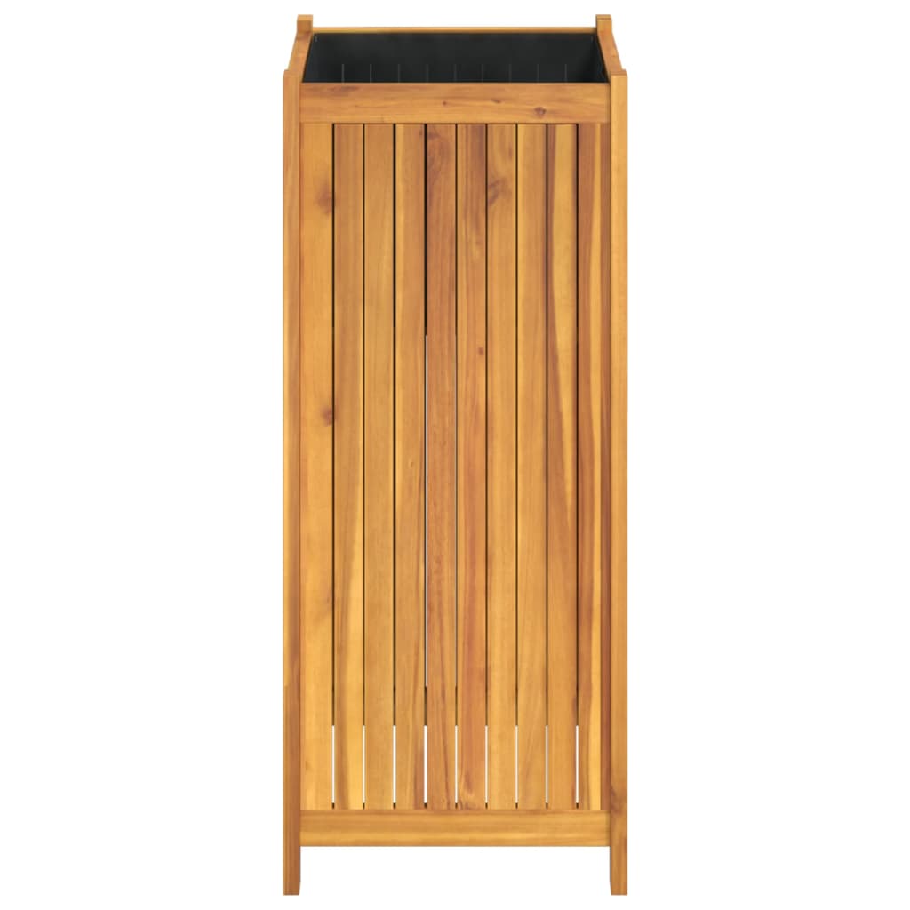 Plantenbak met voering 42x42x100 cm massief acaciahout - AllerleiShop