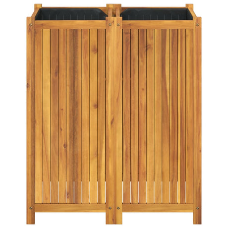 Plantenbak met voering 84x42x100 cm massief acaciahout - AllerleiShop