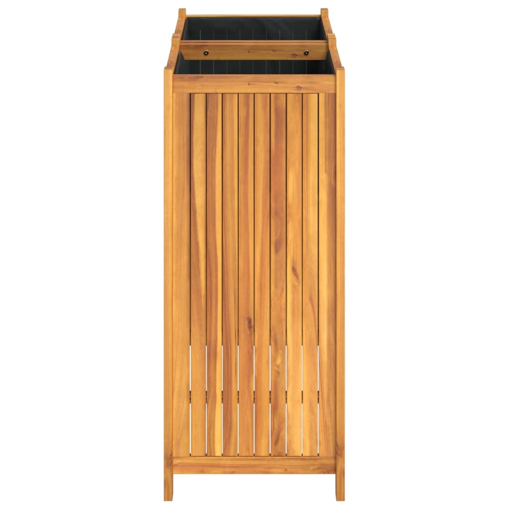 Plantenbak met voering 84x42x100 cm massief acaciahout - AllerleiShop