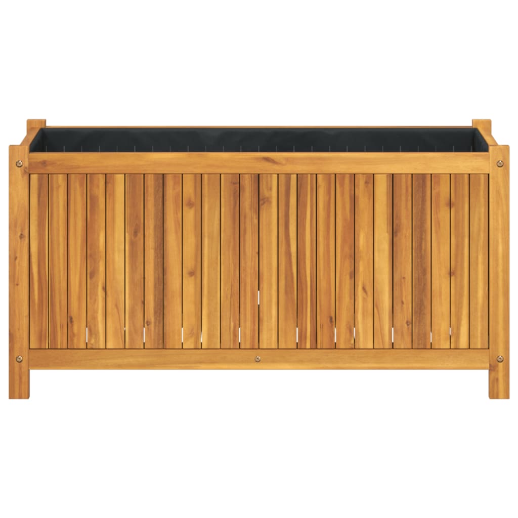 Plantenbak met voering 99,5x38x50 cm massief acaciahout - AllerleiShop