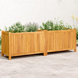 Plantenbak met voering 153x38,5x50 cm massief acaciahout - AllerleiShop