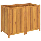 Plantenbak met voering 100x50x75 cm massief acaciahout - AllerleiShop