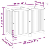 Plantenbak met voering 100x50x75 cm massief acaciahout - AllerleiShop