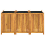 Plantenbak met voering 150x50x75 cm massief acaciahout - AllerleiShop