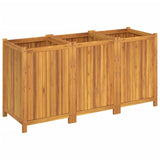 Plantenbak met voering 150x50x75 cm massief acaciahout - AllerleiShop