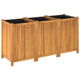 Plantenbak met voering 150x50x75 cm massief acaciahout - AllerleiShop