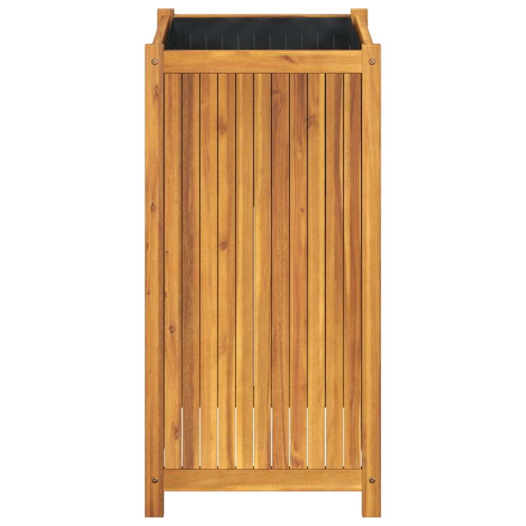 Plantenbak met voering 50x50x100 cm massief acaciahout - AllerleiShop