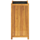 Plantenbak met voering 50x50x100 cm massief acaciahout - AllerleiShop