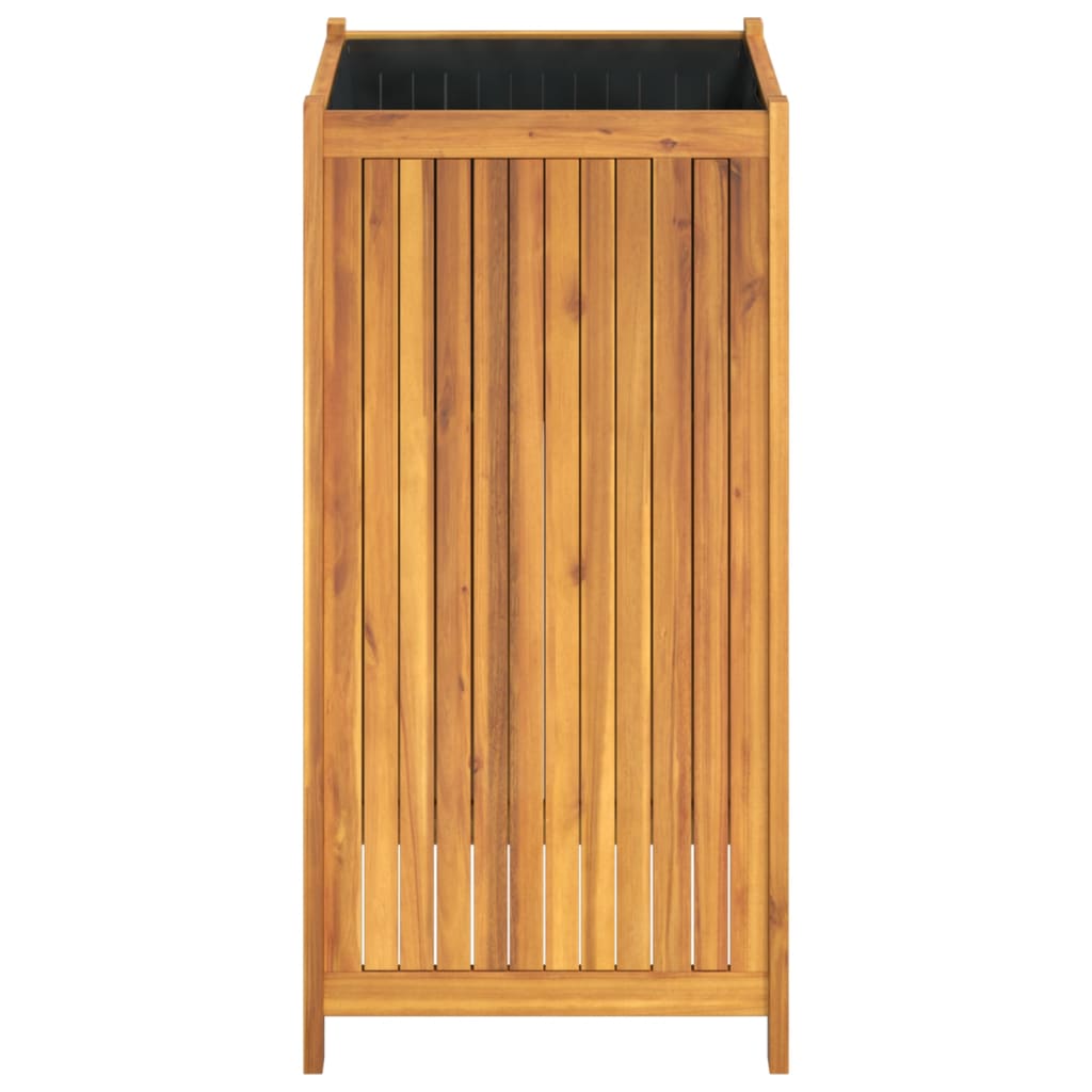 Plantenbak met voering 50x50x100 cm massief acaciahout - AllerleiShop