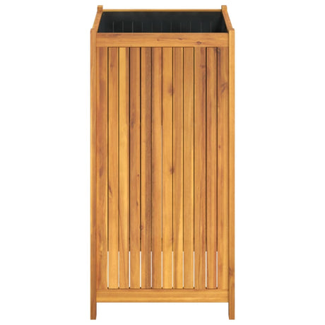 Plantenbak met voering 50x50x100 cm massief acaciahout - AllerleiShop