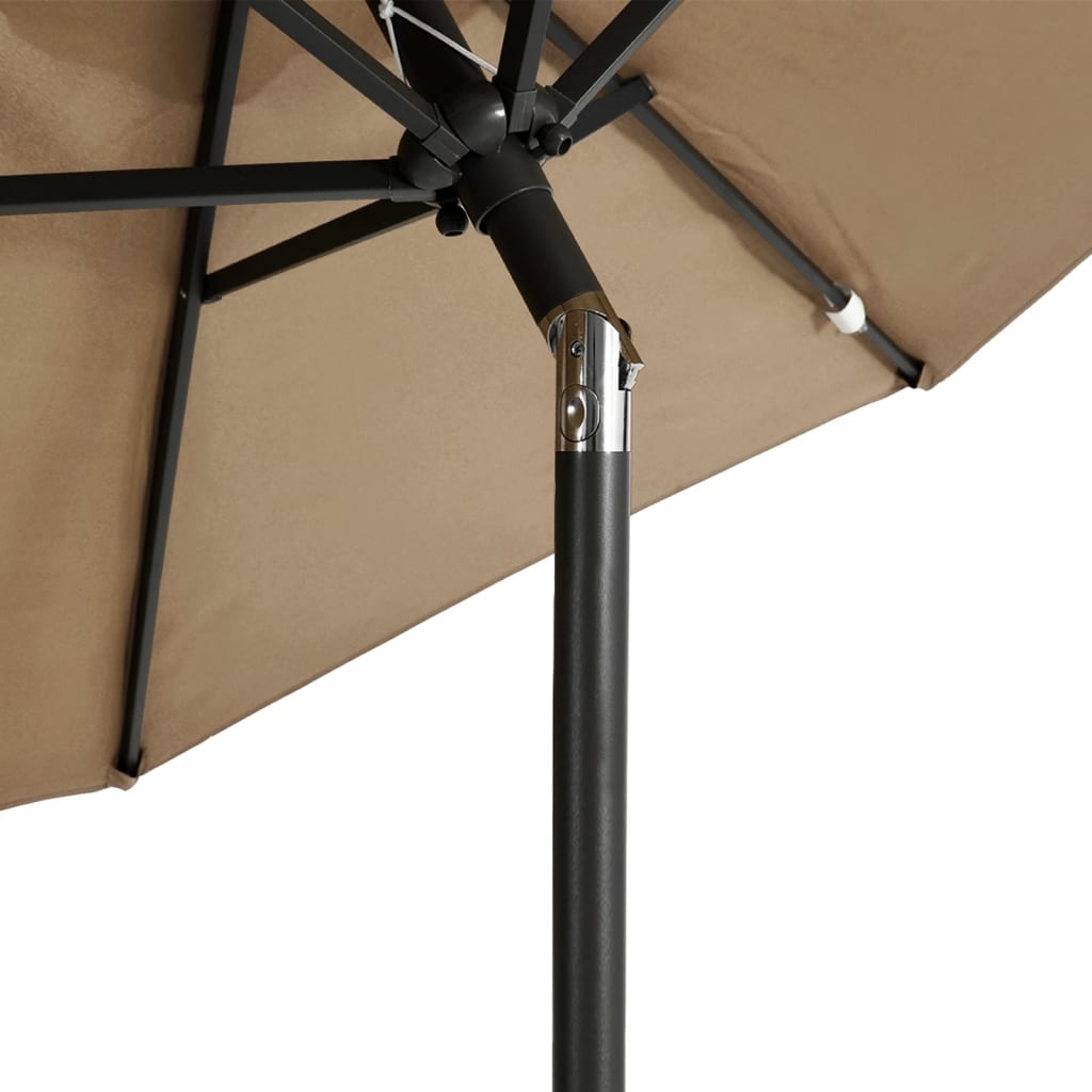 Parasol met stalen paal 225x225x212 cm taupe - AllerleiShop