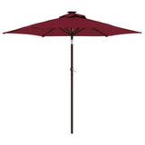 Parasol met stalen paal 225x225x212 cm bordeauxrood - AllerleiShop