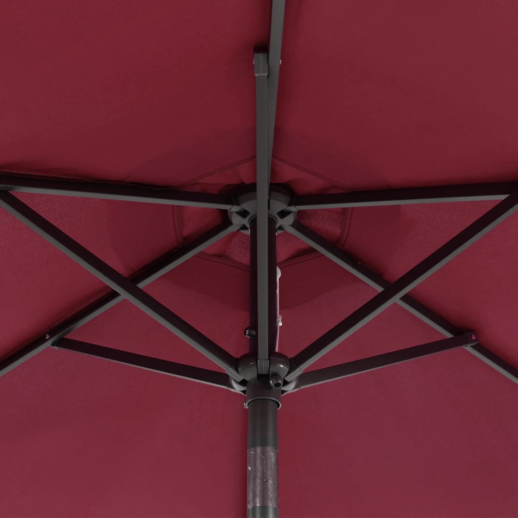 Parasol met stalen paal 225x225x212 cm bordeauxrood - AllerleiShop