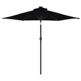 Parasol met stalen paal 225x225x212 cm zwart - AllerleiShop