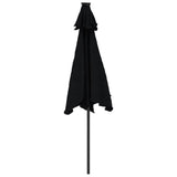 Parasol met stalen paal 225x225x212 cm zwart - AllerleiShop