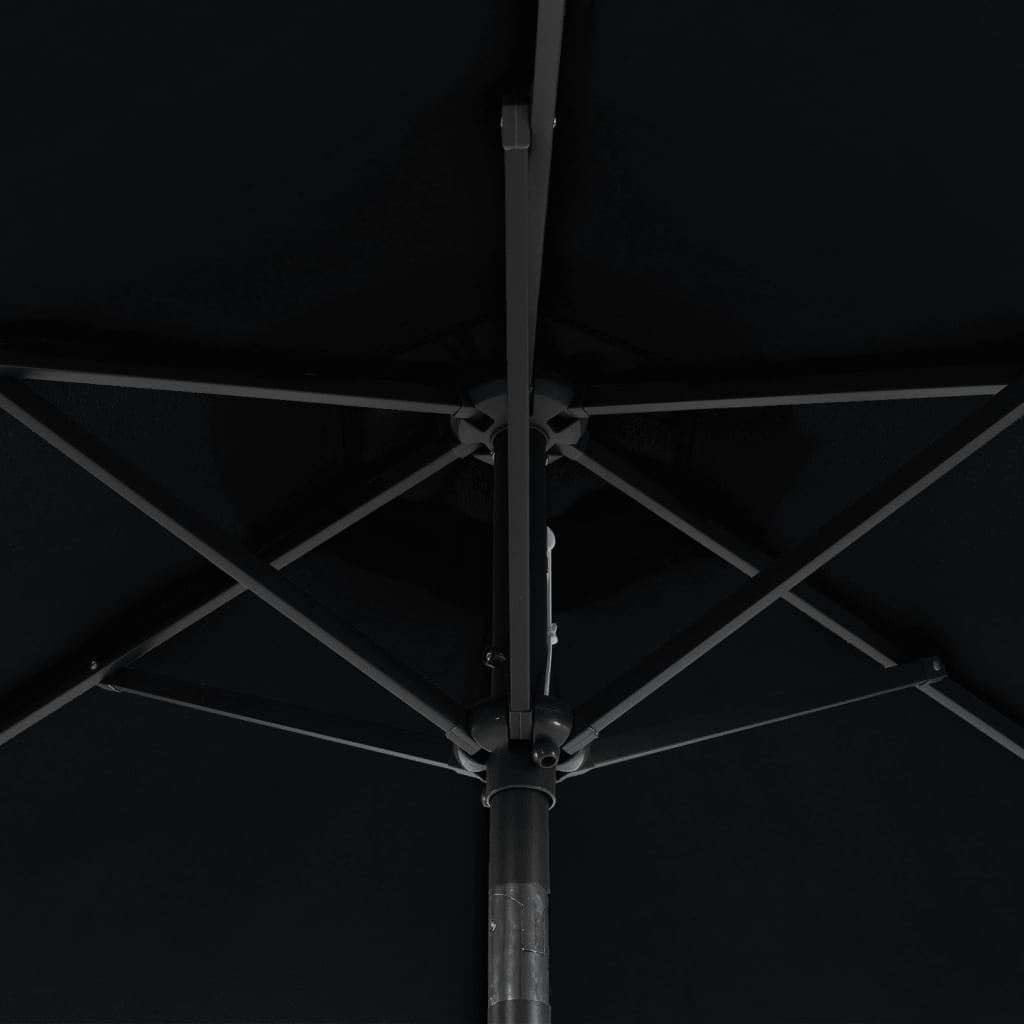 Parasol met stalen paal 225x225x212 cm zwart - AllerleiShop