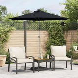 Parasol met stalen paal 225x225x212 cm zwart - AllerleiShop