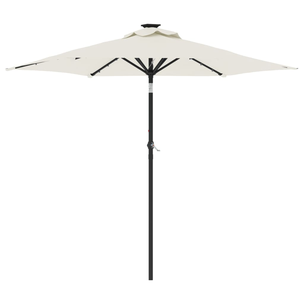 Parasol met LED's en stalen paal 225x225x212 cm wit - AllerleiShop