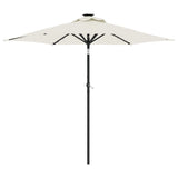 Parasol met LED's en stalen paal 225x225x212 cm wit - AllerleiShop