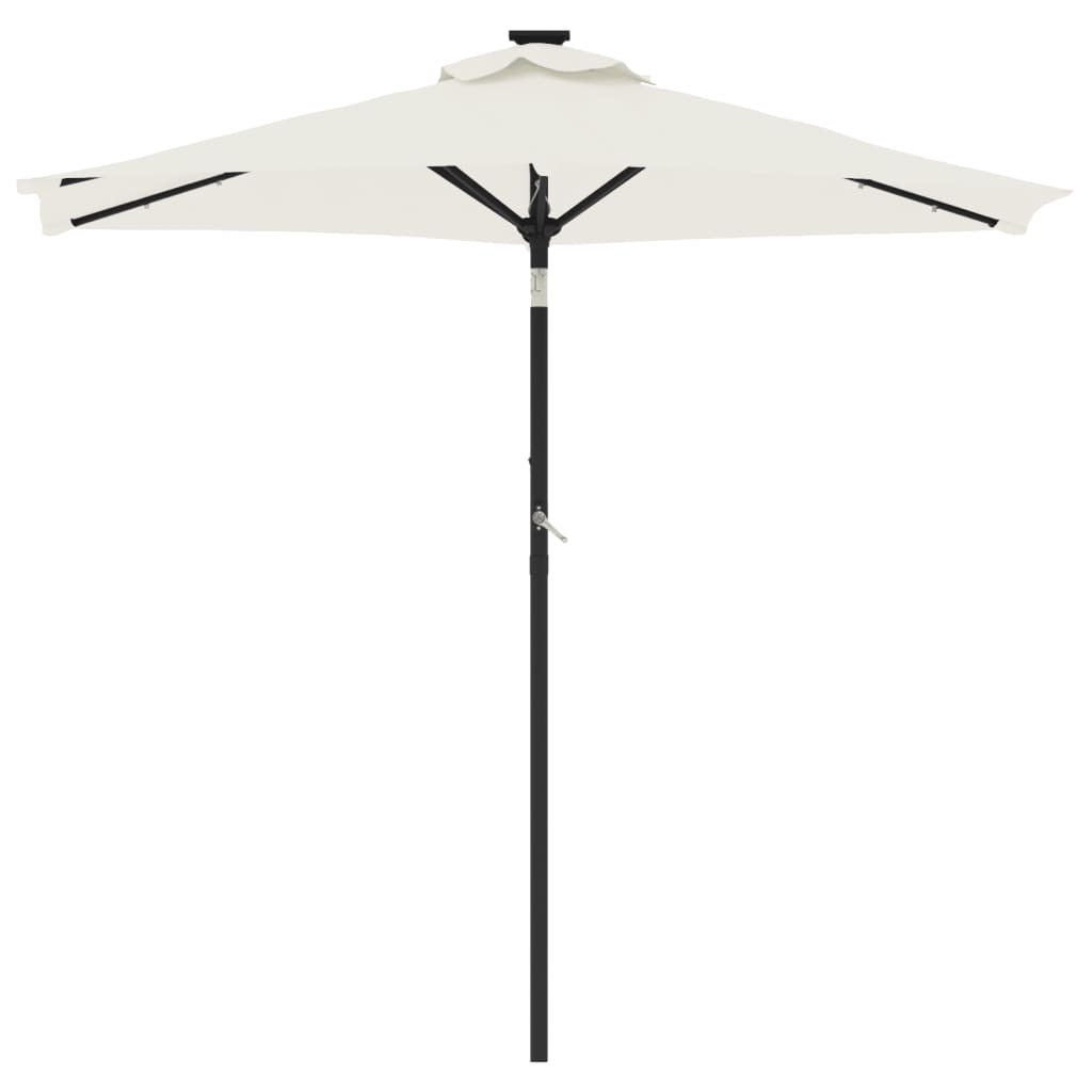 Parasol met LED's en stalen paal 225x225x212 cm wit - AllerleiShop