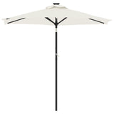 Parasol met LED's en stalen paal 225x225x212 cm wit - AllerleiShop