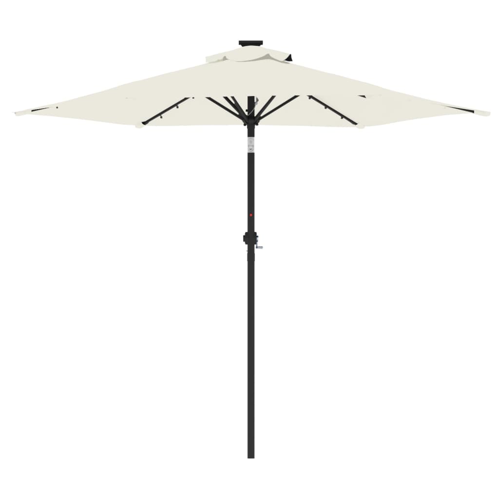 Parasol met LED's en stalen paal 225x225x212 cm wit - AllerleiShop