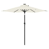 Parasol met LED's en stalen paal 225x225x212 cm wit - AllerleiShop