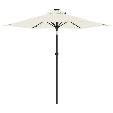 Parasol met LED's en stalen paal 225x225x212 cm wit - AllerleiShop