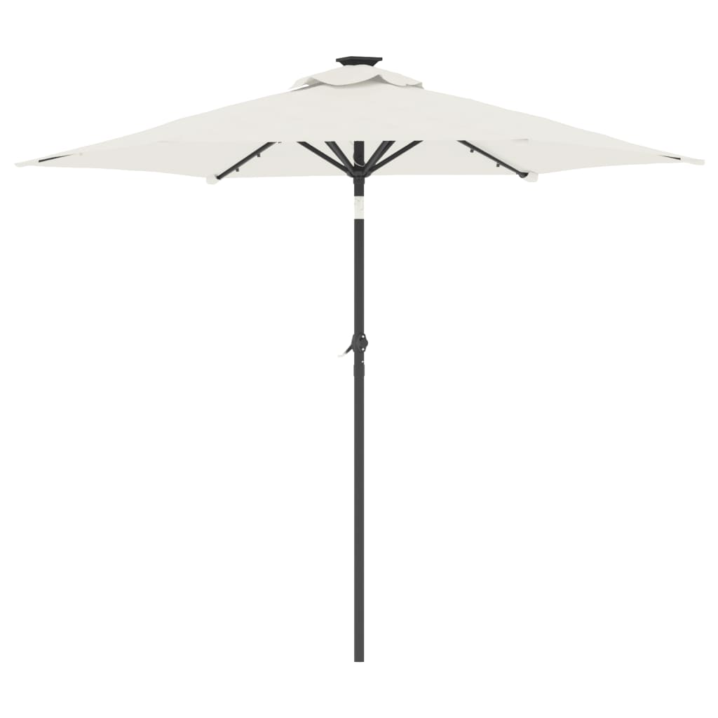 Parasol met LED's en stalen paal 225x225x212 cm wit - AllerleiShop