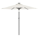 Parasol met LED's en stalen paal 225x225x212 cm wit - AllerleiShop