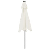 Parasol met LED's en stalen paal 225x225x212 cm wit - AllerleiShop