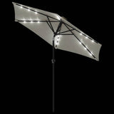 Parasol met LED's en stalen paal 225x225x212 cm wit - AllerleiShop