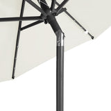 Parasol met LED's en stalen paal 225x225x212 cm wit - AllerleiShop