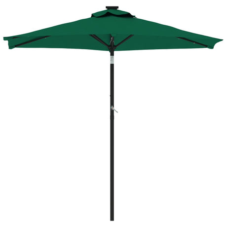 Parasol met LED's en stalen paal 225x225x212 cm groen - AllerleiShop